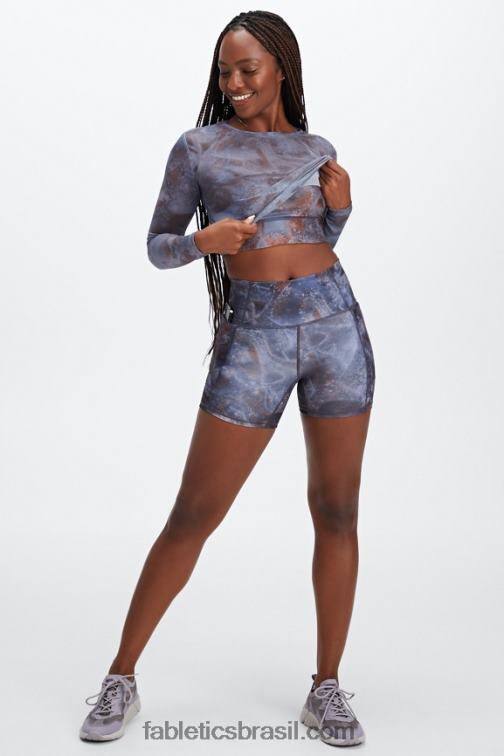 Fabletics safári/ rosa do deserto 420HR469 short cintura alta oasis pureluxe 5'' mulheres - Image 4