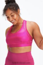 Fabletics sangria brilhar 420HR1404 sutiã esportivo ajustável de alto impacto belle iridescente mulheres