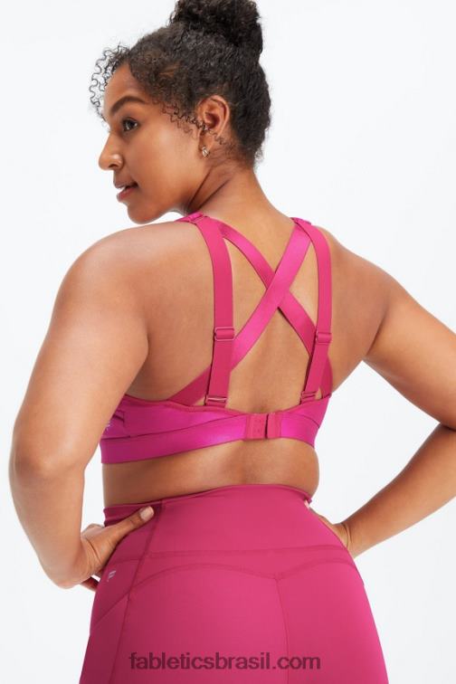 Fabletics sangria brilhar 420HR1404 sutiã esportivo ajustável de alto impacto belle iridescente mulheres - Image 3