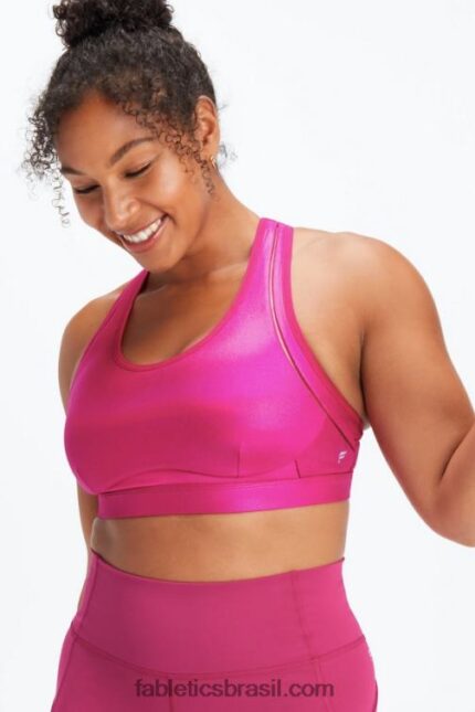 Fabletics sangria brilhar 420HR1404 sutiã esportivo ajustável de alto impacto belle iridescente mulheres