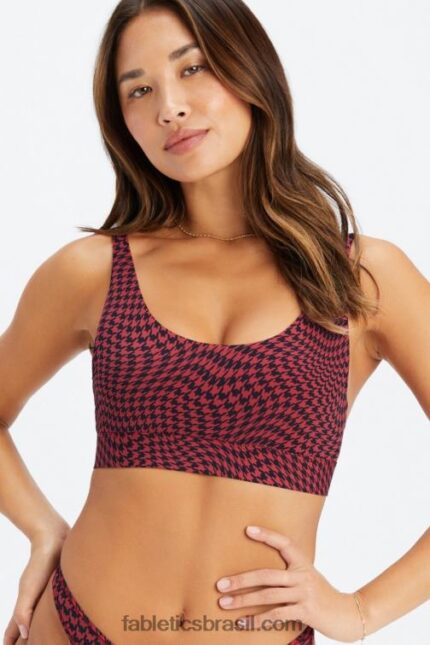 Fabletics sarja torcida/vermelho escuro 420HR1570 bralette decote canoa de toque fino mulheres