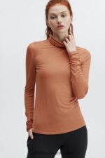Fabletics sequóia 420HR2671 jess blusa manga longa gola alta mulheres