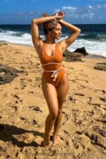 Fabletics sequóia/tom rosa 420HR1611 maiô com costas nadador mulheres