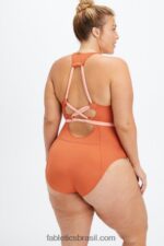 Fabletics sequóia/tom rosa 420HR1612 maiô com costas nadador mulheres - Image 2