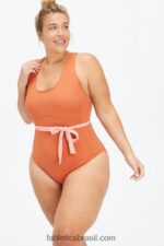 Fabletics sequóia/tom rosa 420HR1612 maiô com costas nadador mulheres