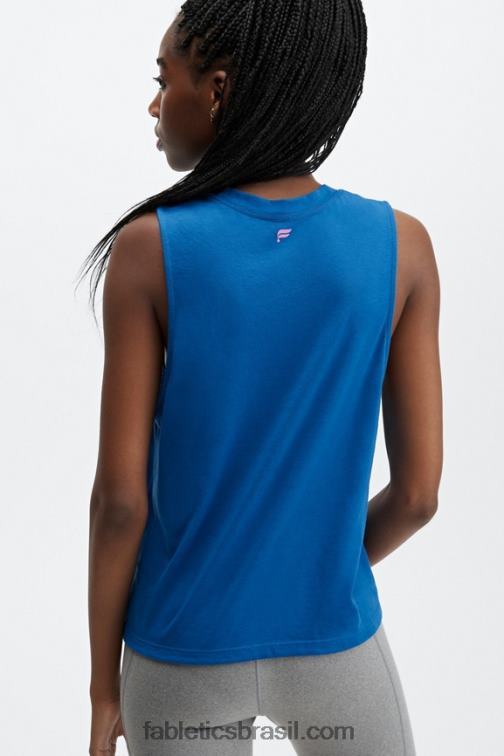 Fabletics sinta-se bem/azul elétrico 420HR2332 tanque de músculo cortado mulheres - Image 2