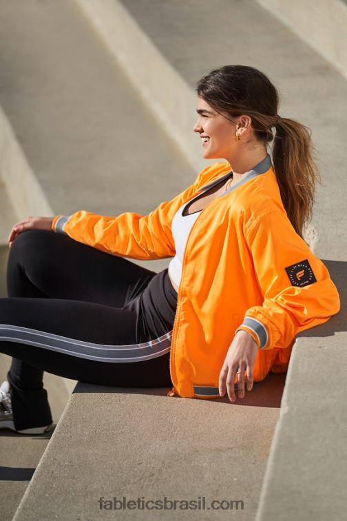 Fabletics sol do deserto/nuvem de chuva 420HR2766 jaqueta bomber de cetim mulheres - Image 7