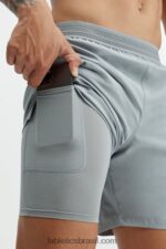 Fabletics sombra cinza 420HR3327 o curto fundamental (alinhado) homens - Image 2