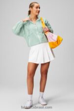 Fabletics spray de sal/branco clássico 420HR2751 jaqueta de trilha de náilon mulheres - Image 4