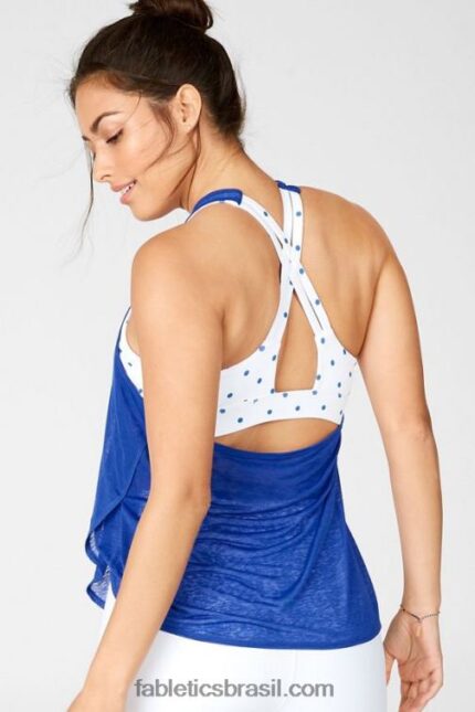 Fabletics supernova/ponto branco do logotipo baja 420HR2381 tanque de sutiã embutido ryan mulheres