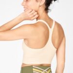 Fabletics tapioca 420HR1916 sutiã midi de malha Simone sculpt mulheres