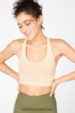 Fabletics tapioca 420HR1916 sutiã midi de malha Simone sculpt mulheres - Image 3
