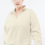 Fabletics tapioca 420HR2693 pulôver de meio zíper kat mulheres