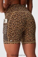 Fabletics terrazzo/logotipo reflexivo 420HR250 on-the-go powerhold cintura alta 6'' curto 5 mulheres