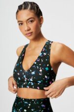 Fabletics terrazzo preto 420HR1825 sutiã esportivo midi impacto médio para viagem 128 mulheres - Image 3
