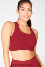 Fabletics tijolo/mandarim 420HR1899 sutiã esportivo malha freya mulheres - Image 2