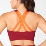 Fabletics tijolo/mandarim 420HR1899 sutiã esportivo malha freya mulheres