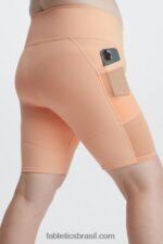 Fabletics tijolo/mandarim 420HR519 short powerhold cintura alta on-the-go 9'' mulheres