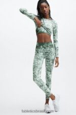 Fabletics tintura de gravata de tigre 420HR2688 mari blusa manga longa sem costura mulheres - Image 4