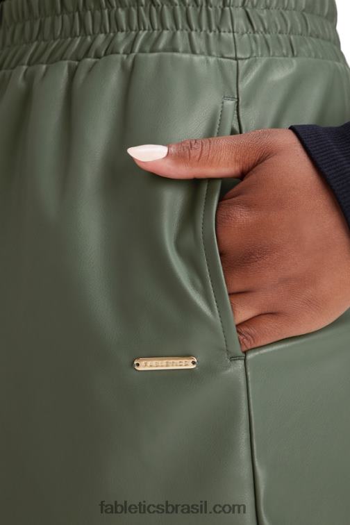 Fabletics tom rosa/areia 420HR357 short cintura alta couro vegano mulheres - Image 3
