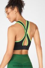 Fabletics toque preto/limão 420HR1884 sutiã esportivo blare crossback de médio impacto mulheres - Image 3