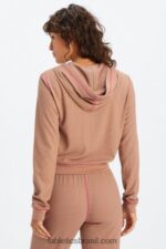 Fabletics ursinho/fúcsia 420HR2495 moletom waffle com zíper mulheres - Image 2