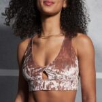 Fabletics Urso de pelúcia 420HR1528 sutiã esportivo torcido de veludo oasis mulheres