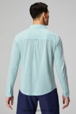 Fabletics urze azul nórdica 420HR3582 o botão de manga longa traço para cima homens - Image 2