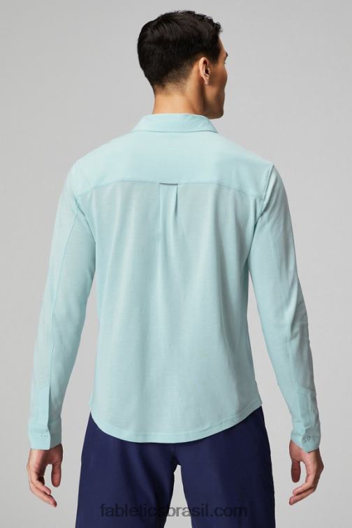 Fabletics urze azul nórdica 420HR3582 o botão de manga longa traço para cima homens - Image 2