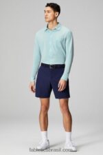 Fabletics urze azul nórdica 420HR3582 o botão de manga longa traço para cima homens - Image 3