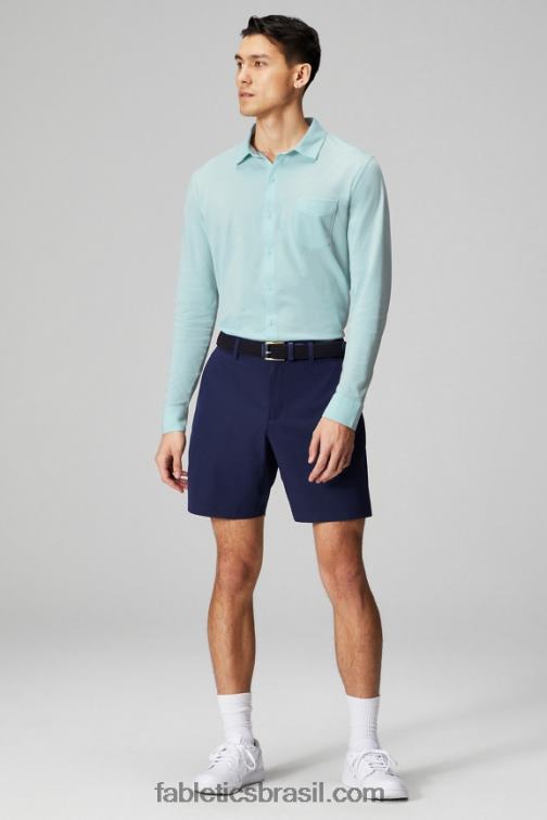 Fabletics urze azul nórdica 420HR3582 o botão de manga longa traço para cima homens - Image 3