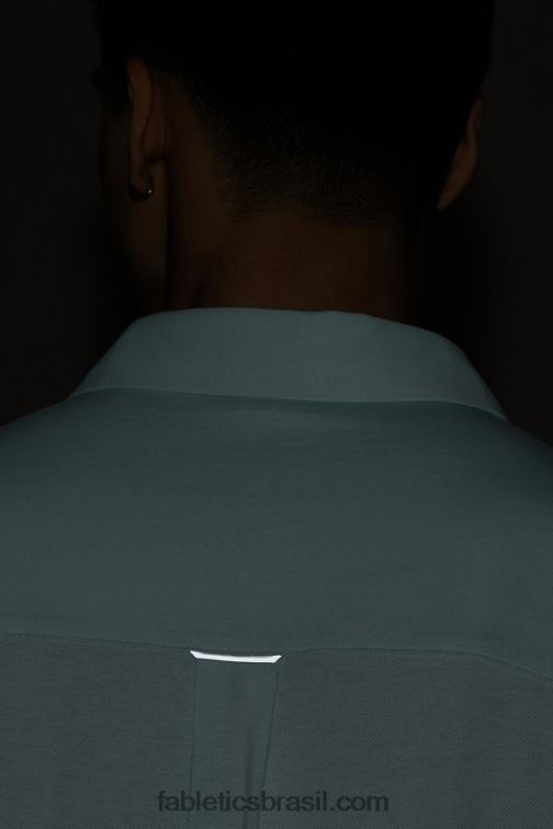 Fabletics urze azul nórdica 420HR3582 o botão de manga longa traço para cima homens - Image 4