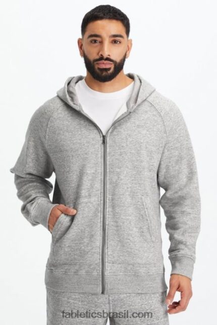 Fabletics urze cinza 420HR3720 moletom com zíper completo pós-jogo homens