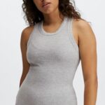 Fabletics urze cinza claro 420HR2247 tanque de waffle tinley mulheres
