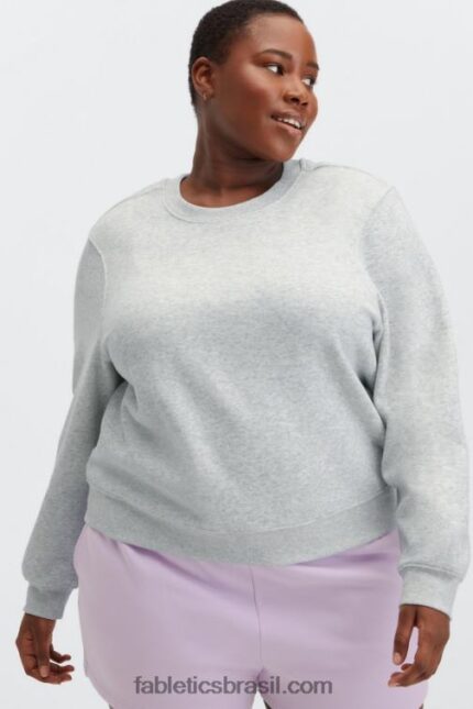 Fabletics urze cinza claro 420HR2647 gola redonda clássica mulheres