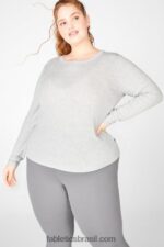 Fabletics urze cinza claro 420HR2733 camiseta manga longa jess mulheres - Image 3