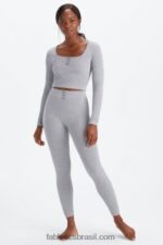 Fabletics urze cinza clássico 420HR1032 legging tricoline 7/8 mulheres - Image 3