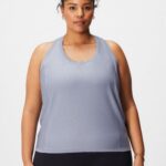 Fabletics urze cinza clássico 420HR2140 tanque racerback de tecnologia de penas mulheres
