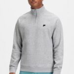Fabletics urze cinza clássico 420HR3606 o go-to 1/4 zip 187 homens