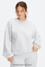 Fabletics urze cinza suave 420HR2473 moletom de gola redonda de lã forever mulheres - Image 3