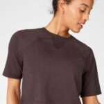 Fabletics urze ferrugem 420HR2104 camiseta raglan manga curta loveday mulheres