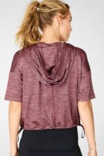 Fabletics urze ferrugem 420HR2110 bea moletom manga curta mulheres - Image 3