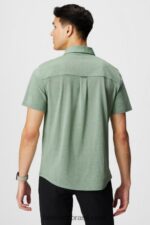 Fabletics urze neo-oliva 420HR3538 o botão de manga curta traço para cima homens - Image 2