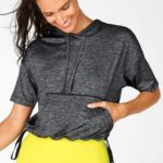 Fabletics urze noturna 420HR2109 bea moletom manga curta mulheres