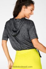 Fabletics urze noturna 420HR2109 bea moletom manga curta mulheres - Image 3