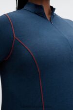 Fabletics urze nova azul 420HR2634 camada de base de lã manga comprida meio fecho de correr mulheres - Image 2