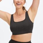 Fabletics urze preta 420HR1549 soutien de malha com costas em busto restoreknit mulheres