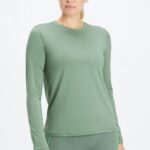 Fabletics verde fumaça 420HR2614 phoenix lite blusa manga longa mulheres