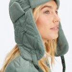 Fabletics verde fumaça 420HR3025 chapéu aviador acolchoado mulheres