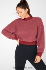 Fabletics vermelho escuro/tijolo 420HR2552 pulôver de lã polar malia mulheres